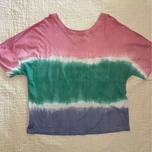 Together! Women’s Crop Top Blouse Short Sleeve Vintage Size L 100% Cotton